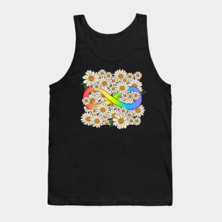 Rainbow Infinity Symbol In Daisy Garden Tank Top